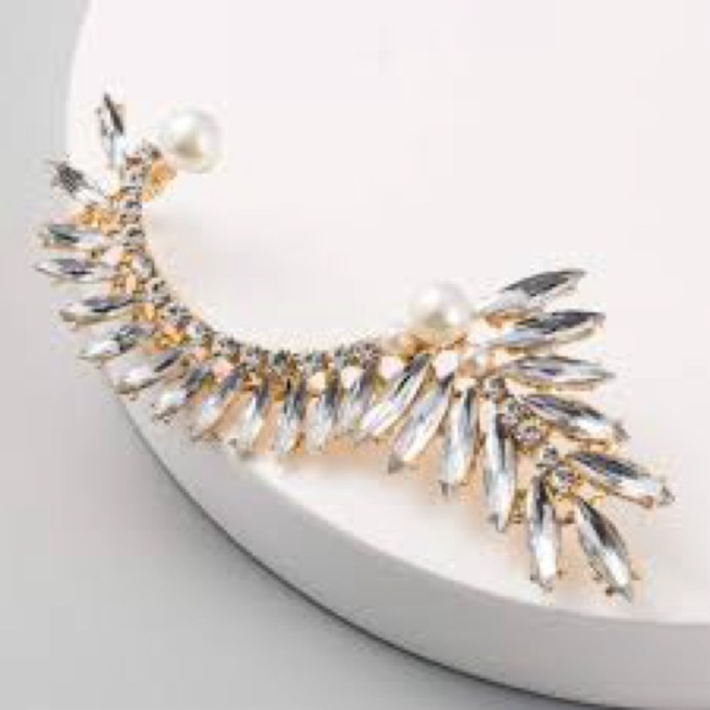 Rhinestone Ear Climber Earring - Picture 3 of 4
